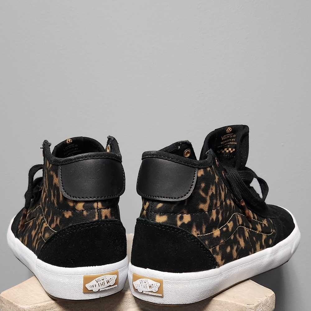Vans Women's High-Top Sneakers - Black and Brown Leopard Print - Picture 4 of 6